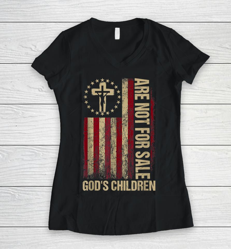 God's Children Are Not For Sale Vintage God's Children Usa Women V-Neck T-Shirt