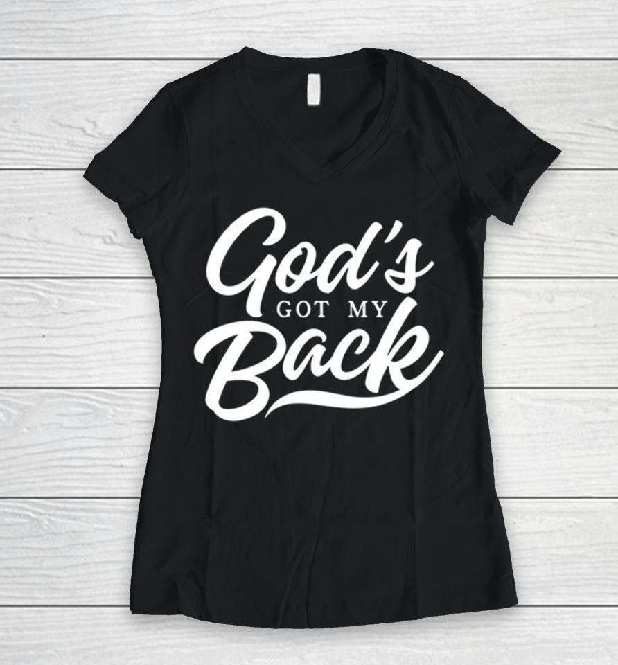 God’s Got My Back Women V-Neck T-Shirt