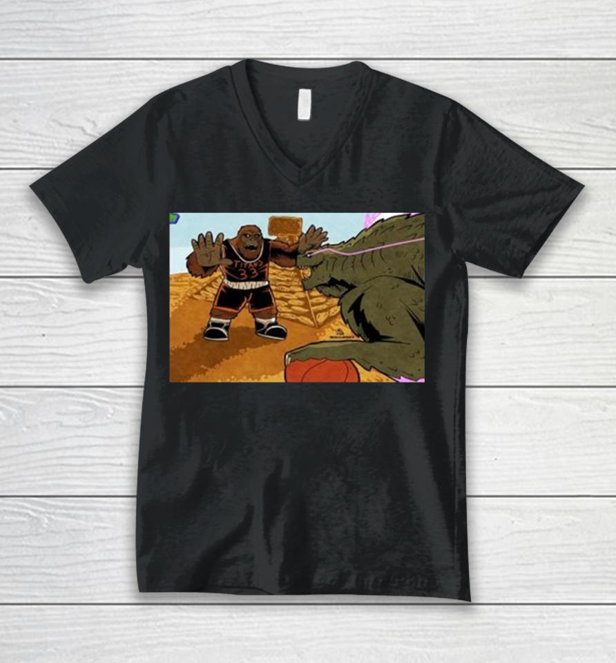 Godzilla Head To Head Kong Unisex V-Neck T-Shirt