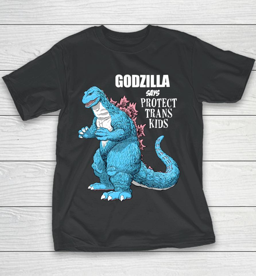Godzilla Says Protect Trans Kids Youth T-Shirt