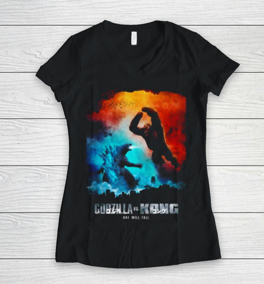 Godzilla X Kong The New Empire Vintage Unisex Gildan Women V-Neck T-Shirt