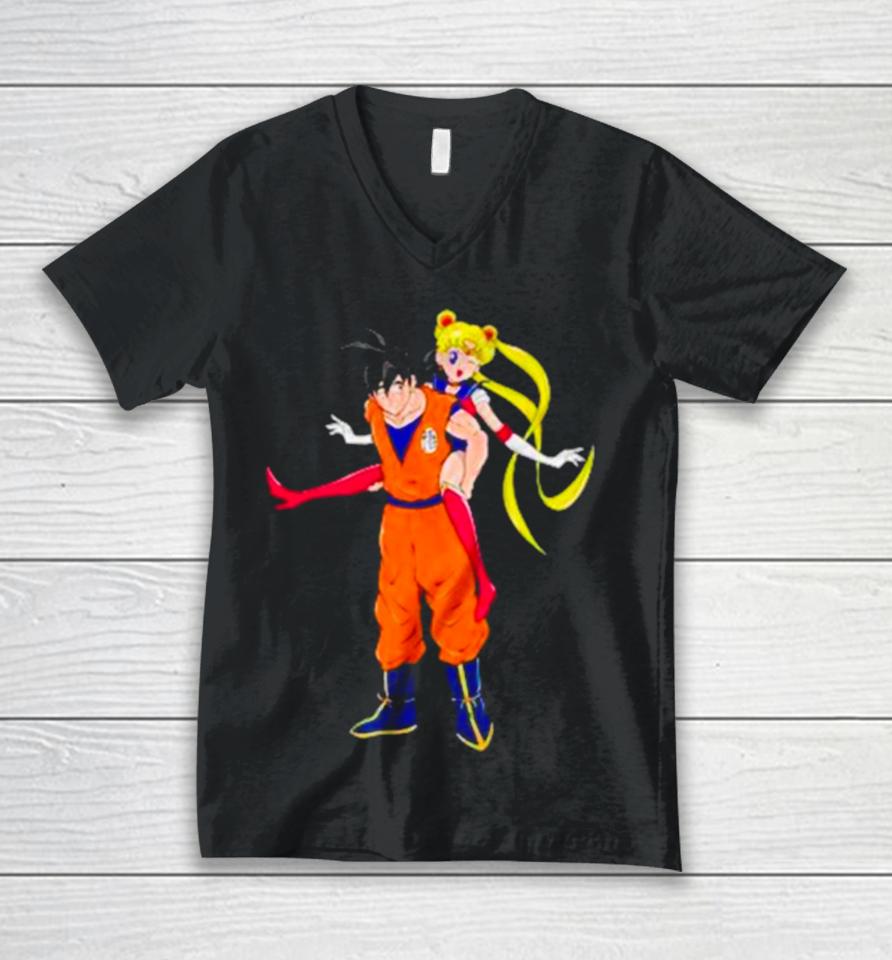 Goku X Usagi Sailor Moon Unisex V-Neck T-Shirt