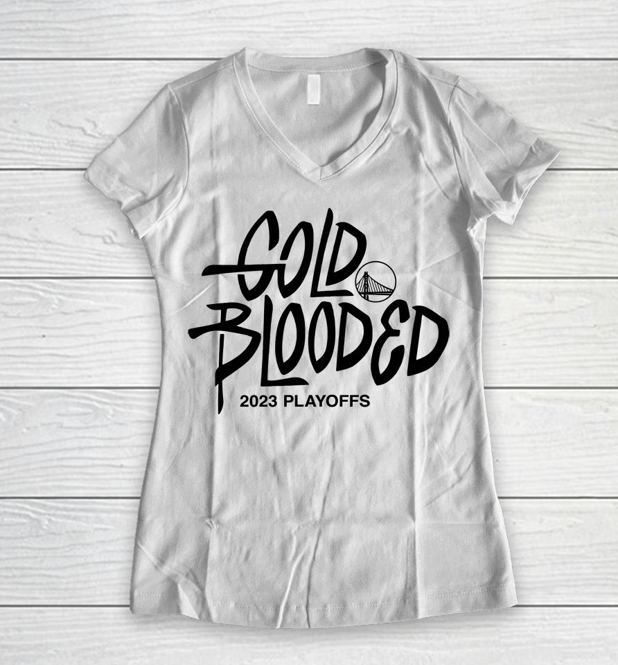 Gold Blooded Warriors Women V-Neck T-Shirt
