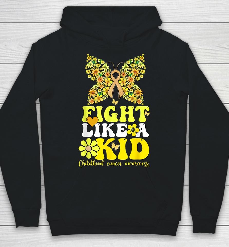 Gold Ribbon Fight Like Kids For Childhood Cancer Awareness Hoodie
