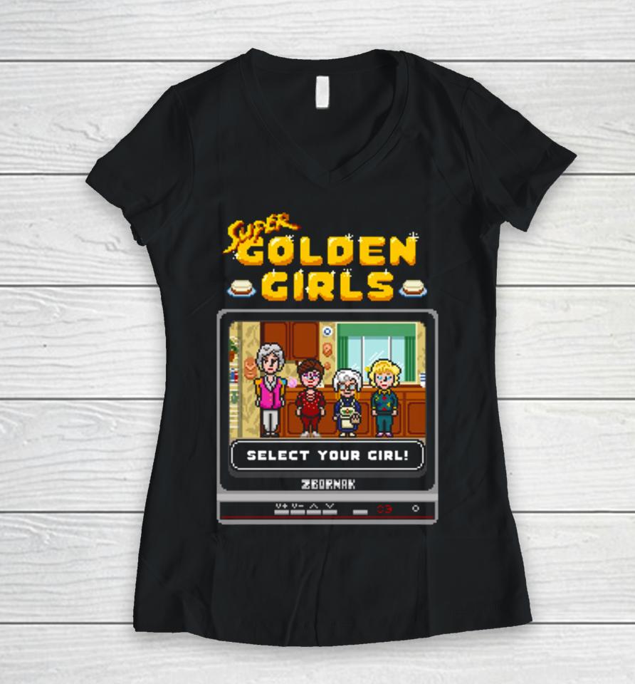 Golden Girls The Video Game Women V-Neck T-Shirt