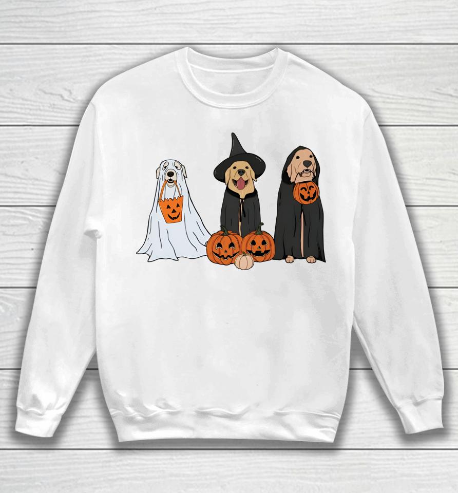 Golden Retriever Ghost Halloween Trick Or Treat Dog Lovers Sweatshirt