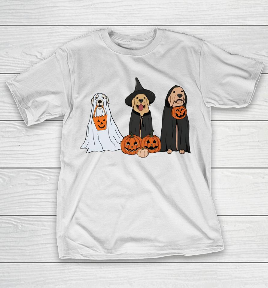 Golden Retriever Ghost Halloween Trick Or Treat Dog Lovers T-Shirt
