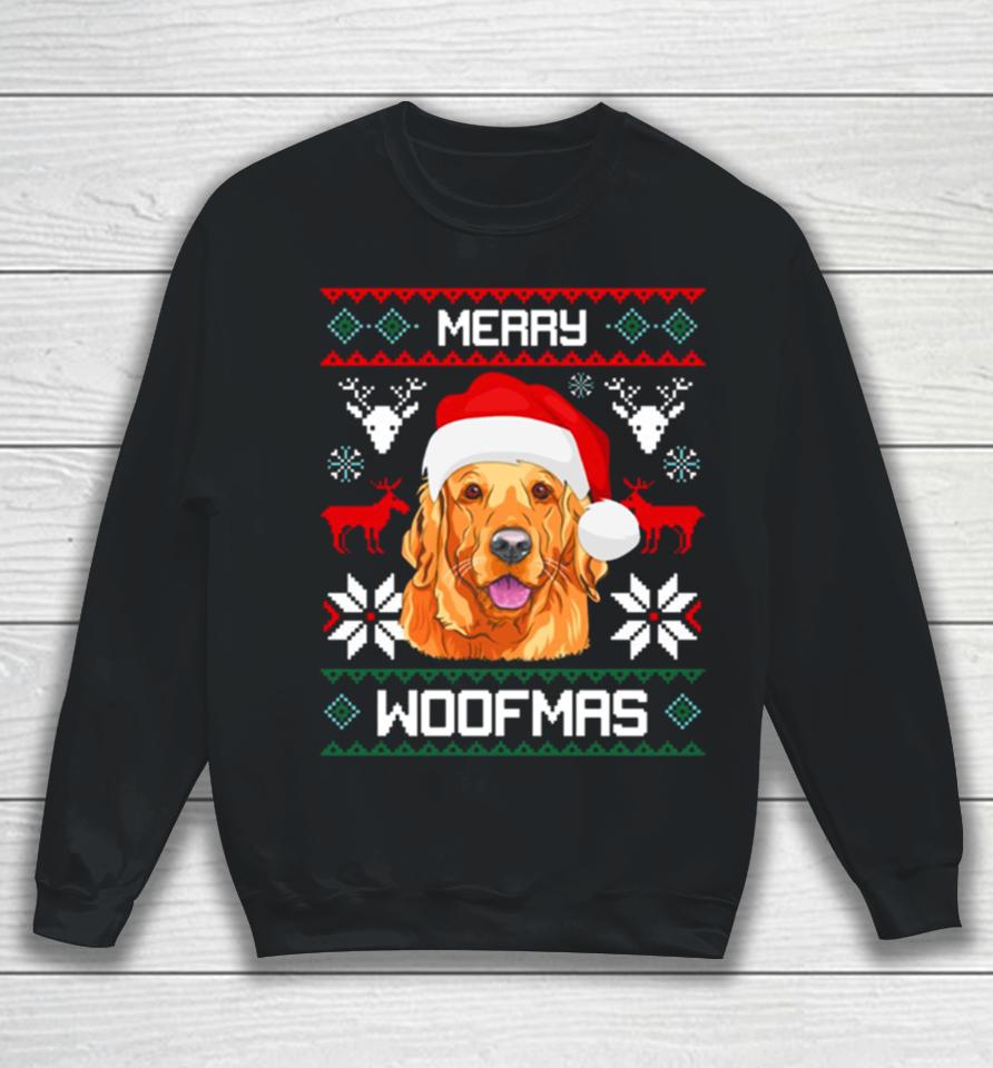 Golden Retriever Merry Woofmas Christmas Goldie Dog Sweatshirt