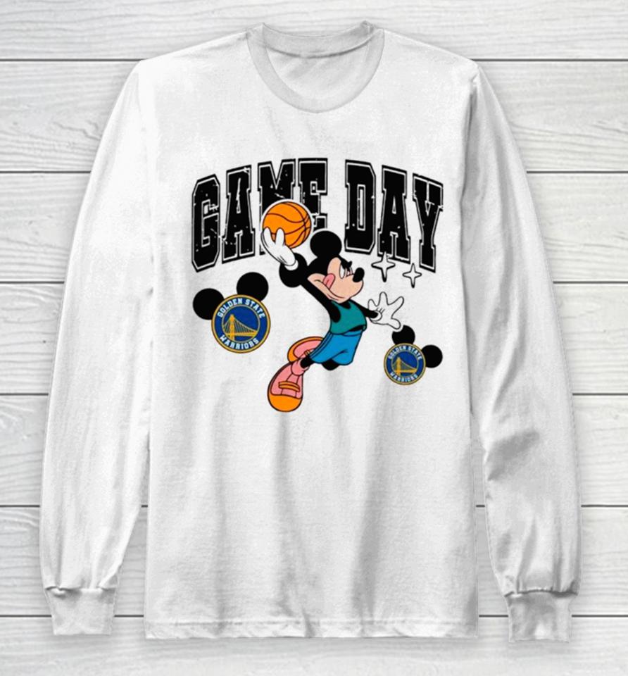 Golden State Warriors Mickey Basketball Game Day Retro Long Sleeve T-Shirt