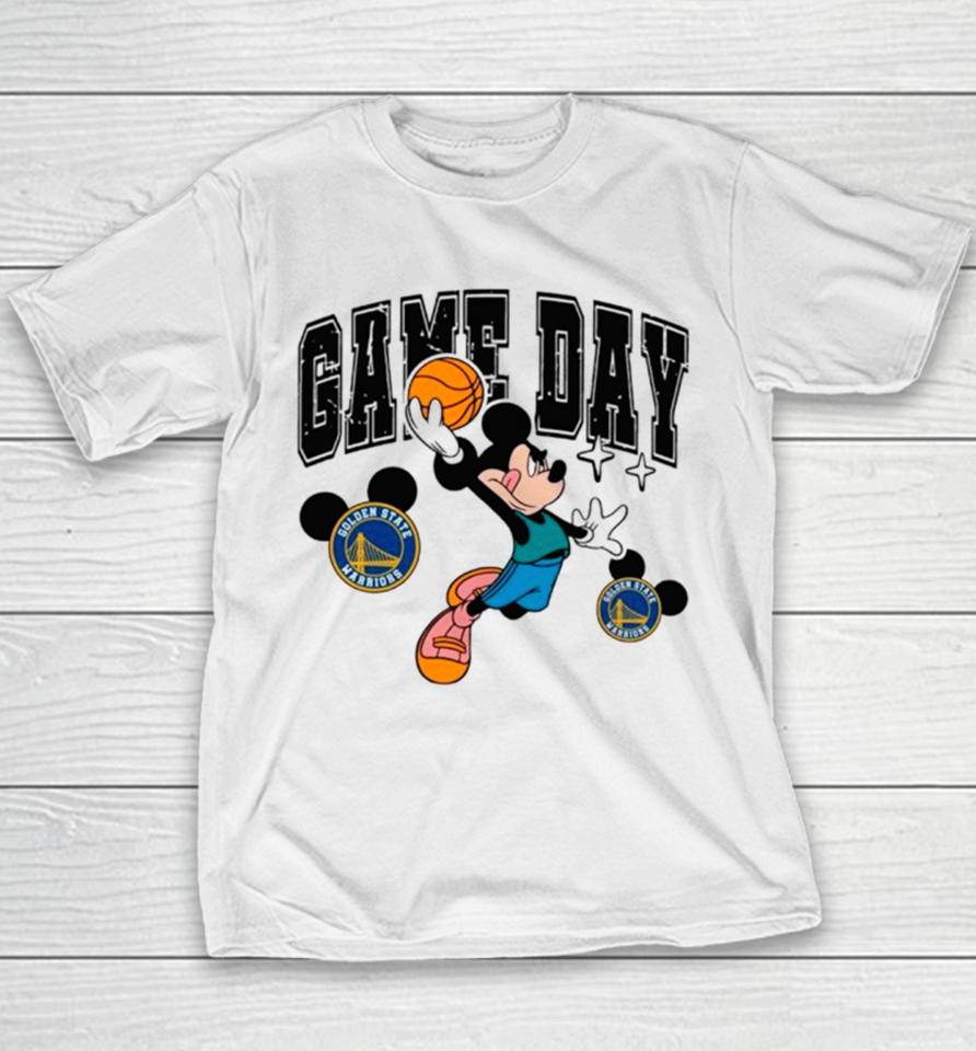 Golden State Warriors Mickey Basketball Game Day Retro Youth T-Shirt