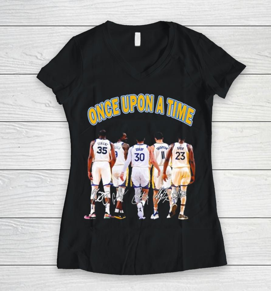 Golden State Warriors Once Upon A Time Signatures Shirtshirts Women V-Neck T-Shirt