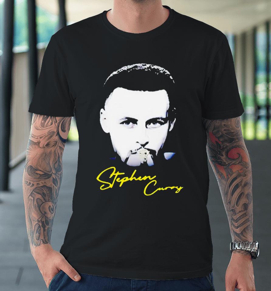 Golden State Warriors Stephen Curry Face Premium T-Shirt