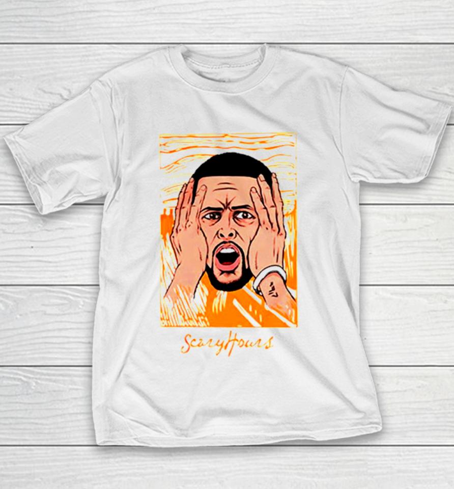 Golden State Warriors Stephen Curry Scary Hours Youth T-Shirt