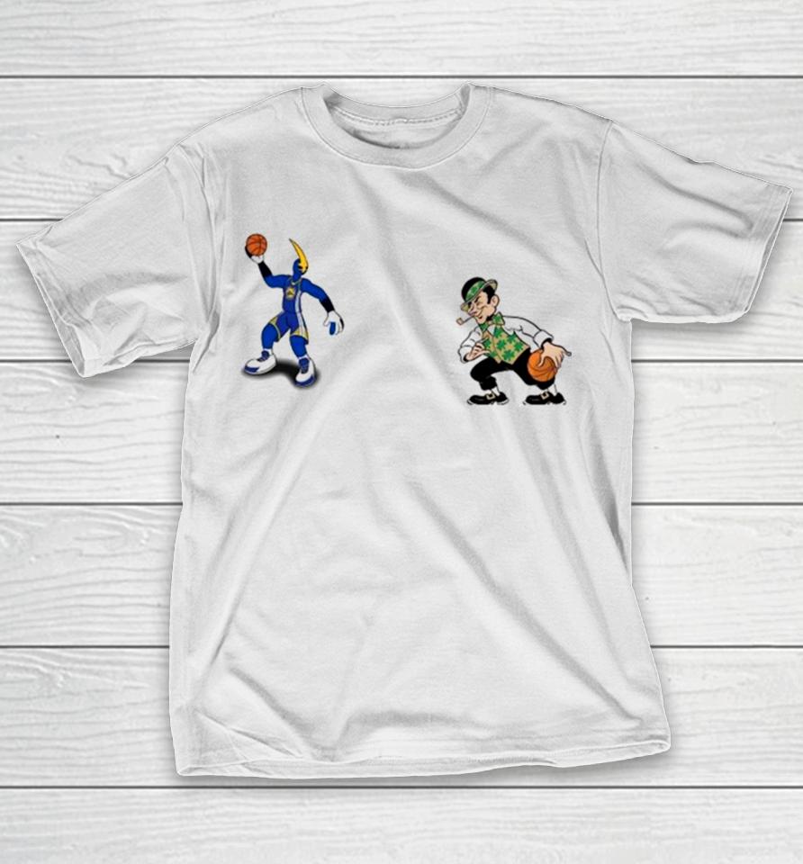 Golden State Warriors Vs Boston Celtics Nba 2024 Mascot Cartoon Basketball T-Shirt