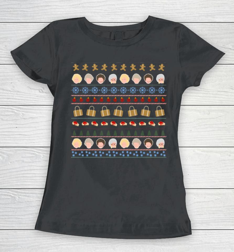 Golden Xmas Girls Icons Christmas Women T-Shirt