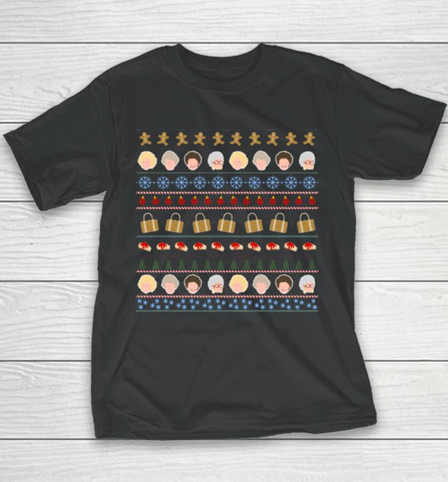 Golden Xmas Girls Icons Christmas Youth T-Shirt