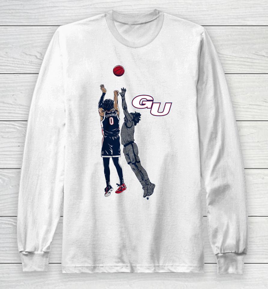 Gonzaga Basketball Julian Strawther The Shot Long Sleeve T-Shirt