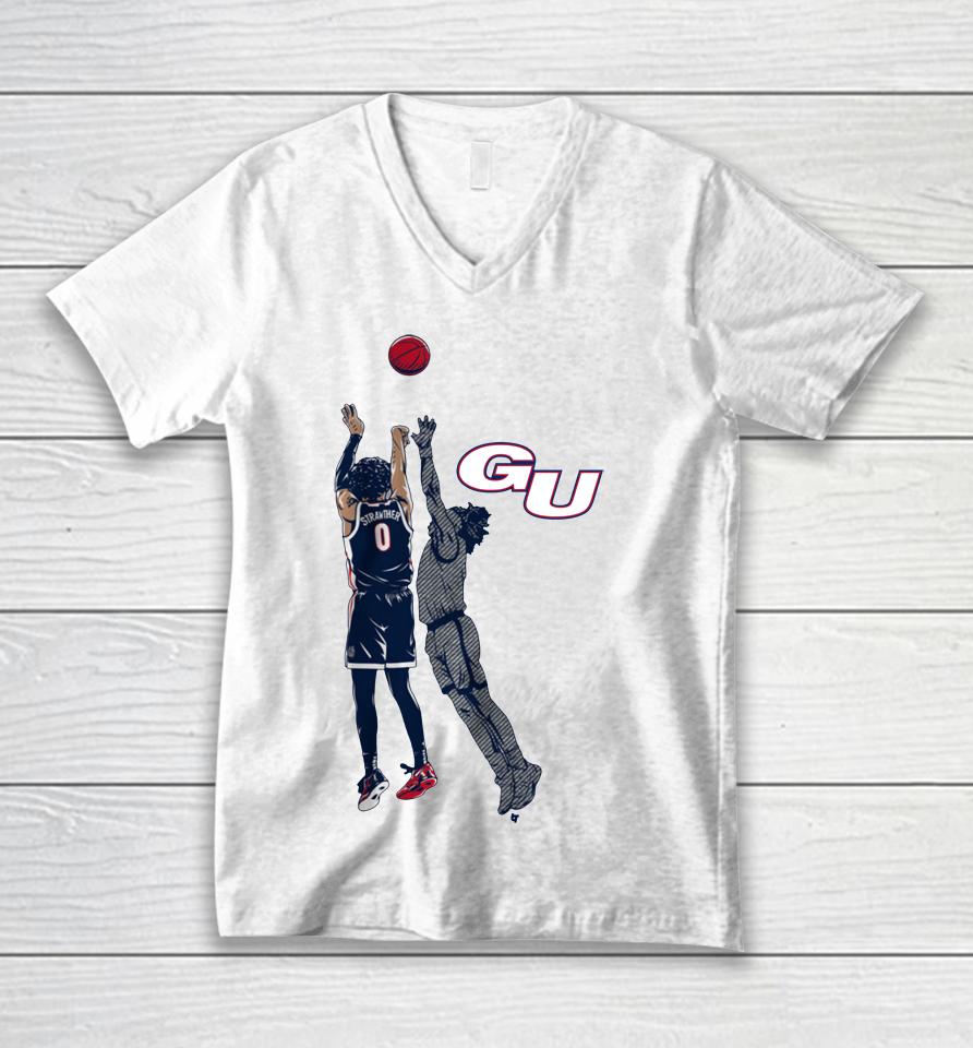Gonzaga Basketball Julian Strawther The Shot Unisex V-Neck T-Shirt