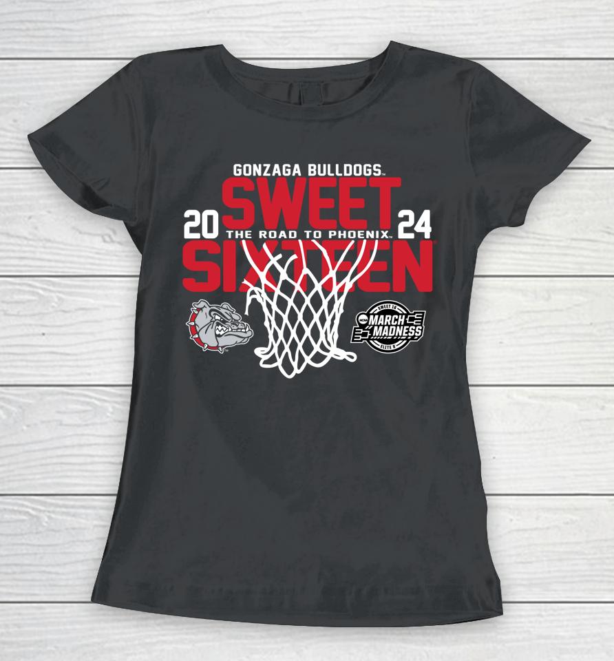 Gonzaga Bulldogs Sweet 16 2024 March Madness Basketball Women T-Shirt