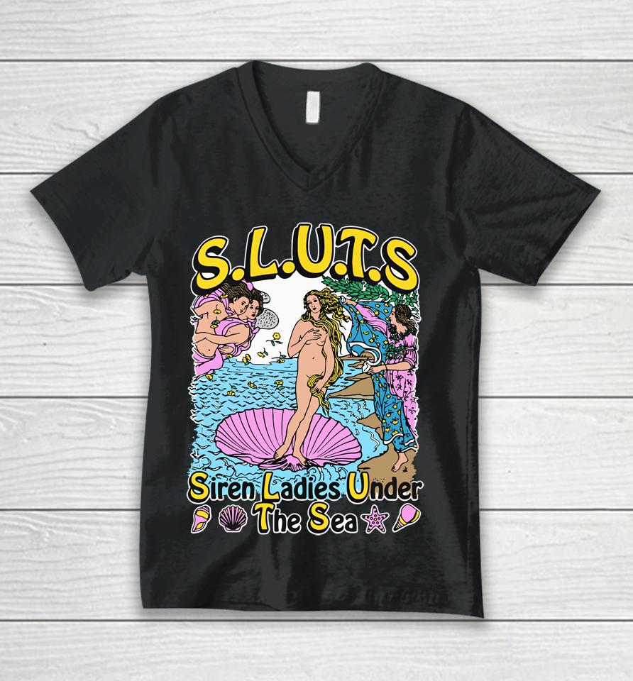 Goodshirts Merch Sluts Siren Ladies Under The Sea Unisex V-Neck T-Shirt
