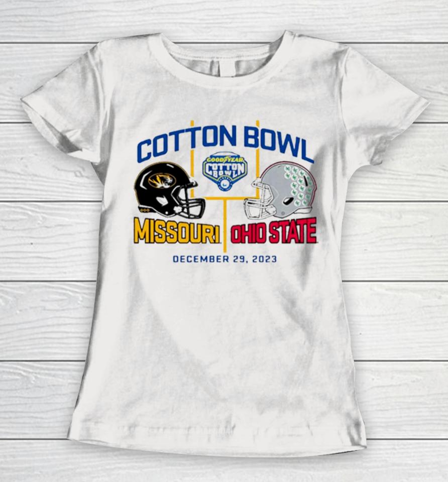 Goodyear Cotton Bowl 2023 Missouri Tigers Vs Ohio State Buckeyes Dec 29 2023 Ornamentshirts Women T-Shirt