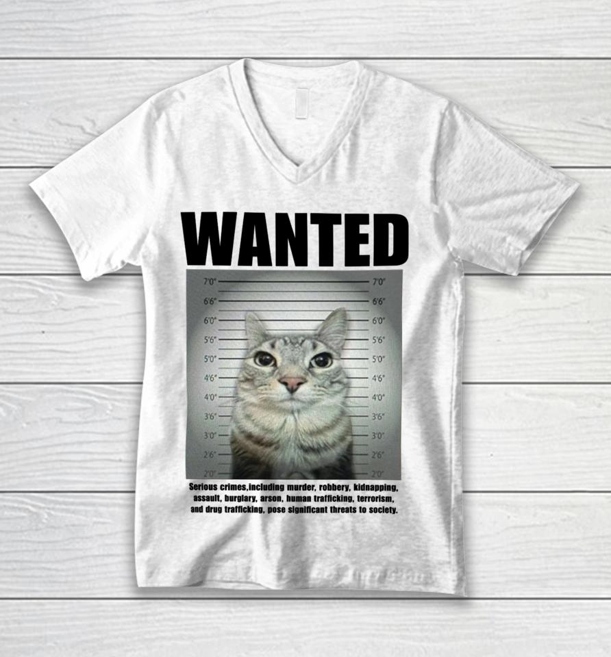 Goofyahhtees Wanted Serious Crimes Unisex V-Neck T-Shirt