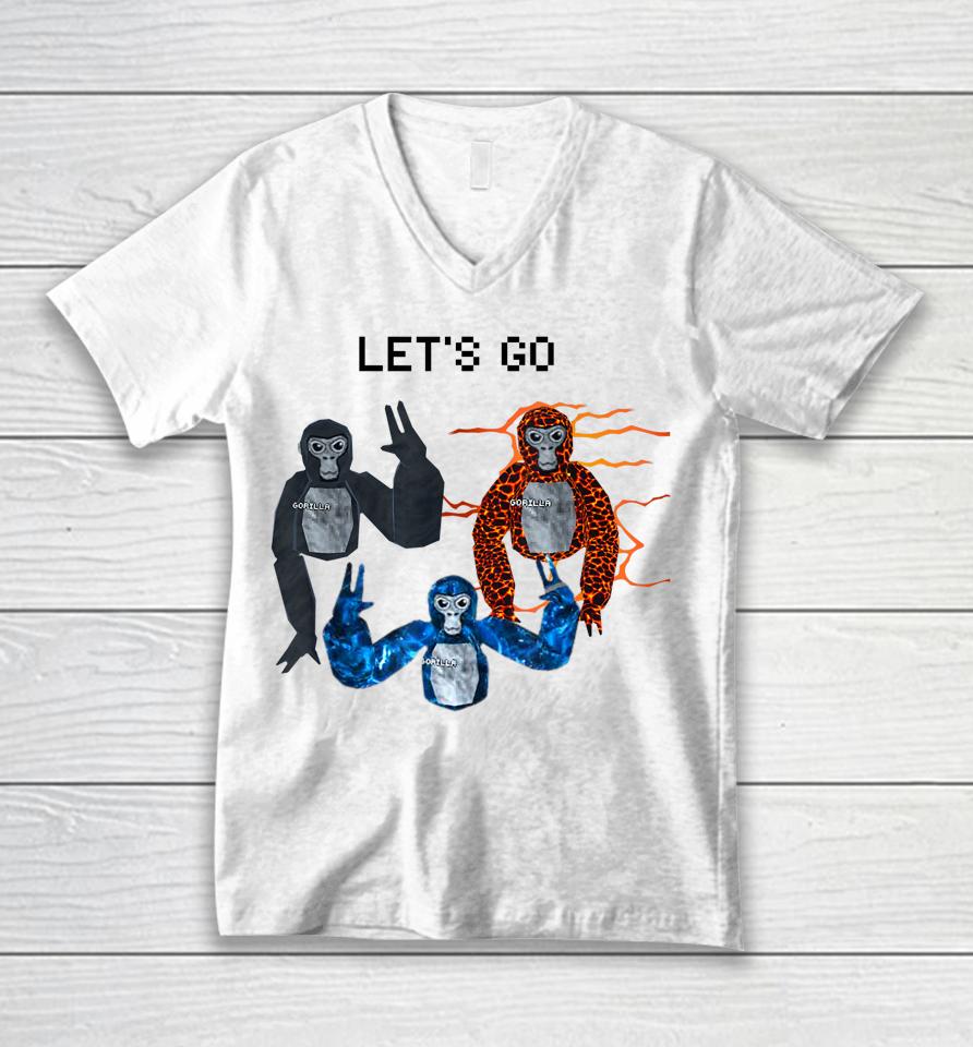 Gorilla Tag Monke Vr Gamer Unisex V-Neck T-Shirt