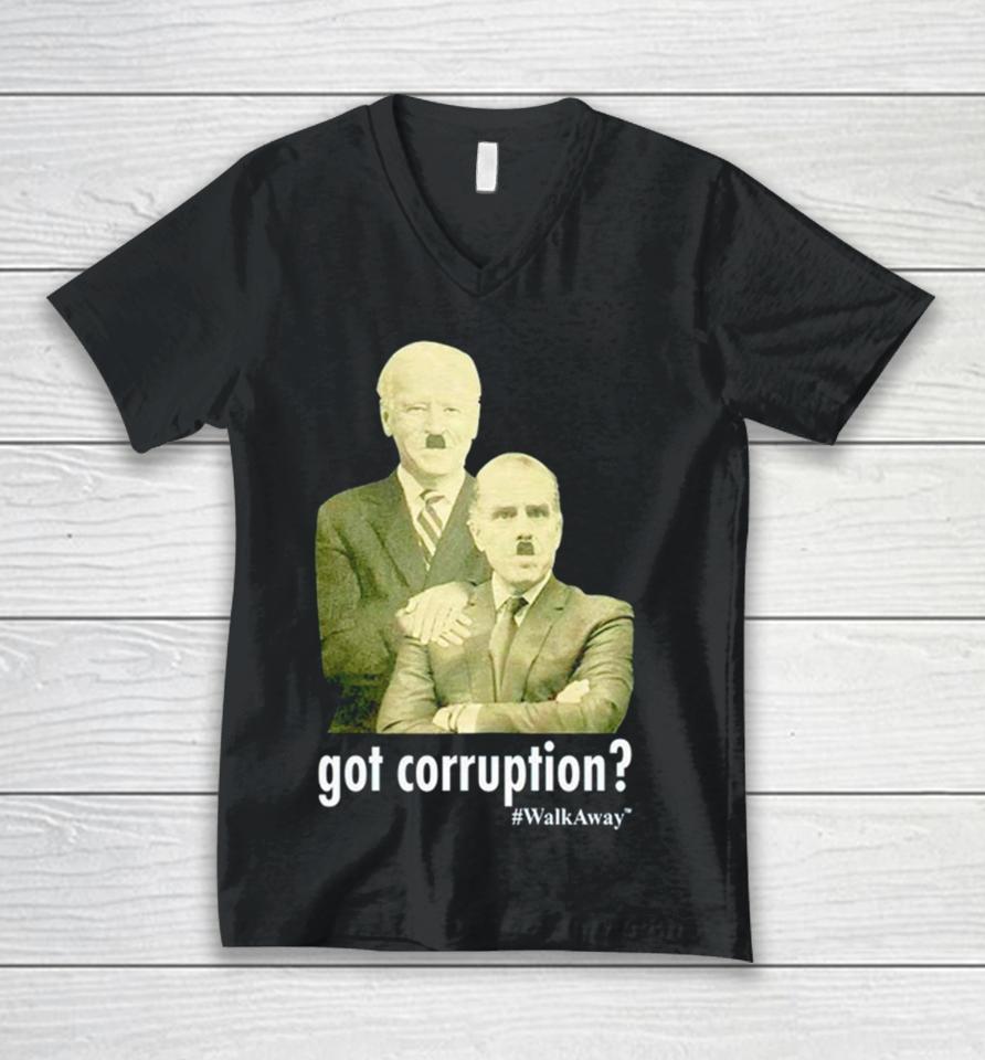 Got Corruption Walkaway Joe Biden And Hunter Biden Unisex V-Neck T-Shirt