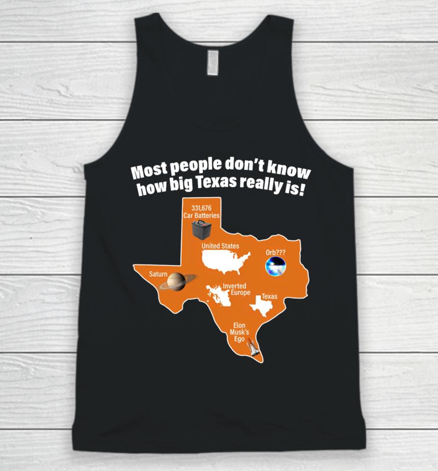 Got Funny Most People Don't Know How Big Texas Really Is Unisex Tank Top