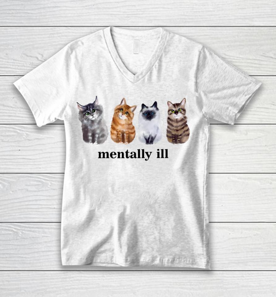Gotfunny Mentally Ill Cats Tee Unisex V-Neck T-Shirt