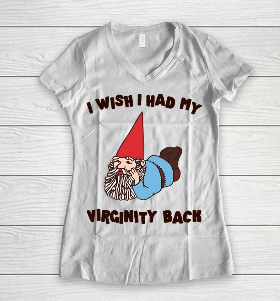 Gotfunnymerch I Wish I Had My Virginity Back Women V-Neck T-Shirt