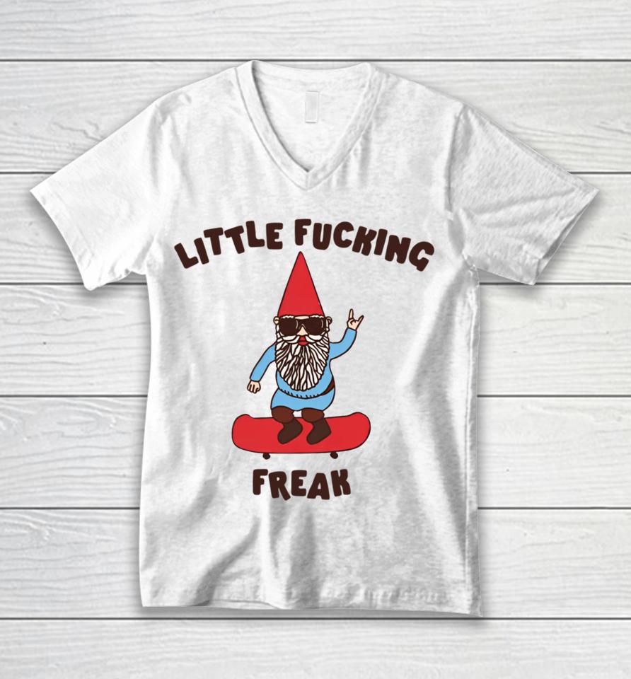 Gotfunnymerch Little Fucking Freak (Gnome) Unisex V-Neck T-Shirt