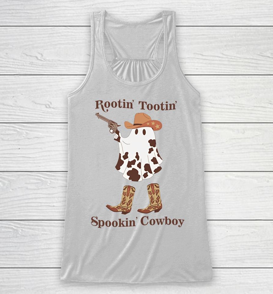Gotfunnymerch Rootin’ Tootin’ Spookin’ Cowboy Racerback Tank