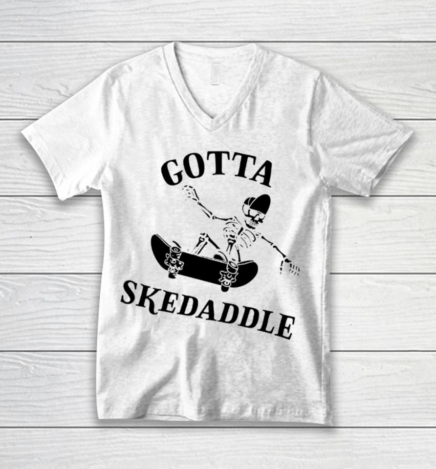 Gotta Skedaddle Unisex V-Neck T-Shirt
