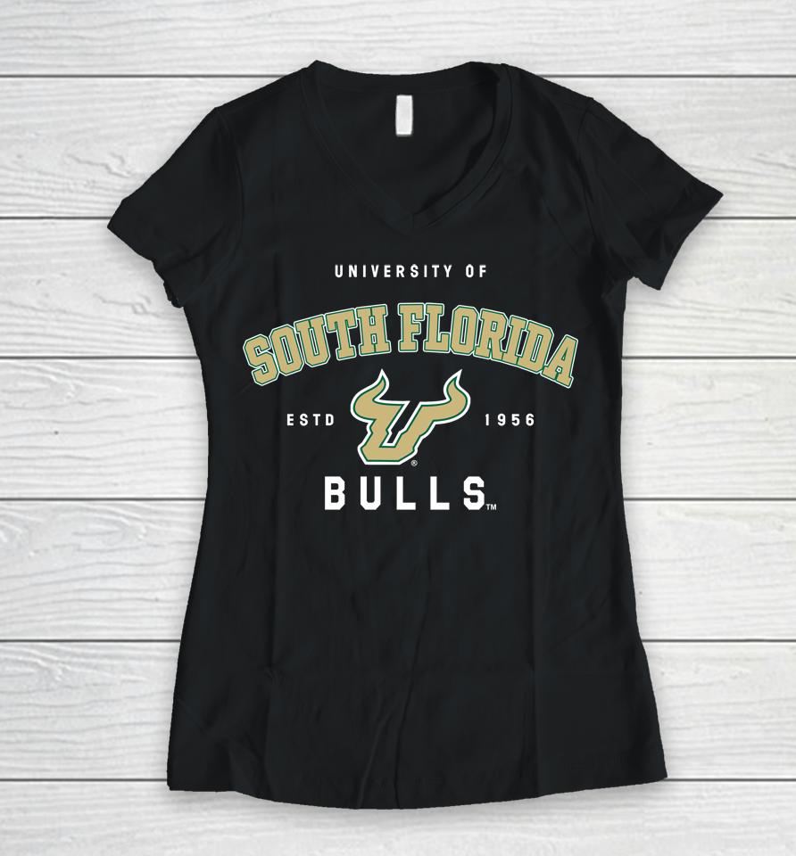 Gousf Bulls Shop Men's Ncaa South Florida Bulls Team Creator Estd 1956 Women V-Neck T-Shirt