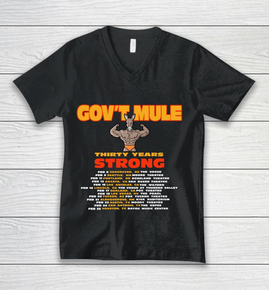 Gov't Mule To Mark 30Th Anniversary With 2024 North American Tour Unisex V-Neck T-Shirt
