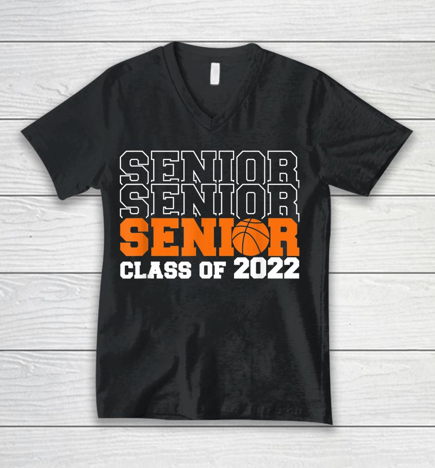 Graduate Senior Class 2022 Basketball Graduation Unisex V-Neck T-Shirt