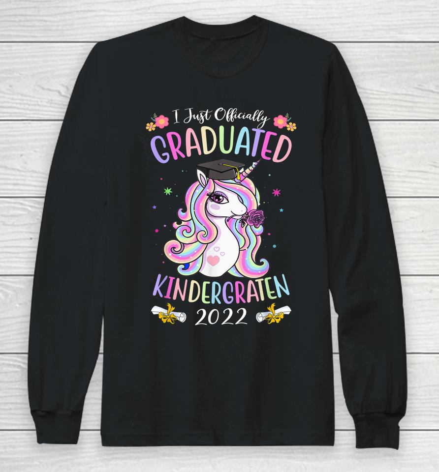 Graduated Kindergarten Graduation 2022 Magical Unicorn Long Sleeve T-Shirt