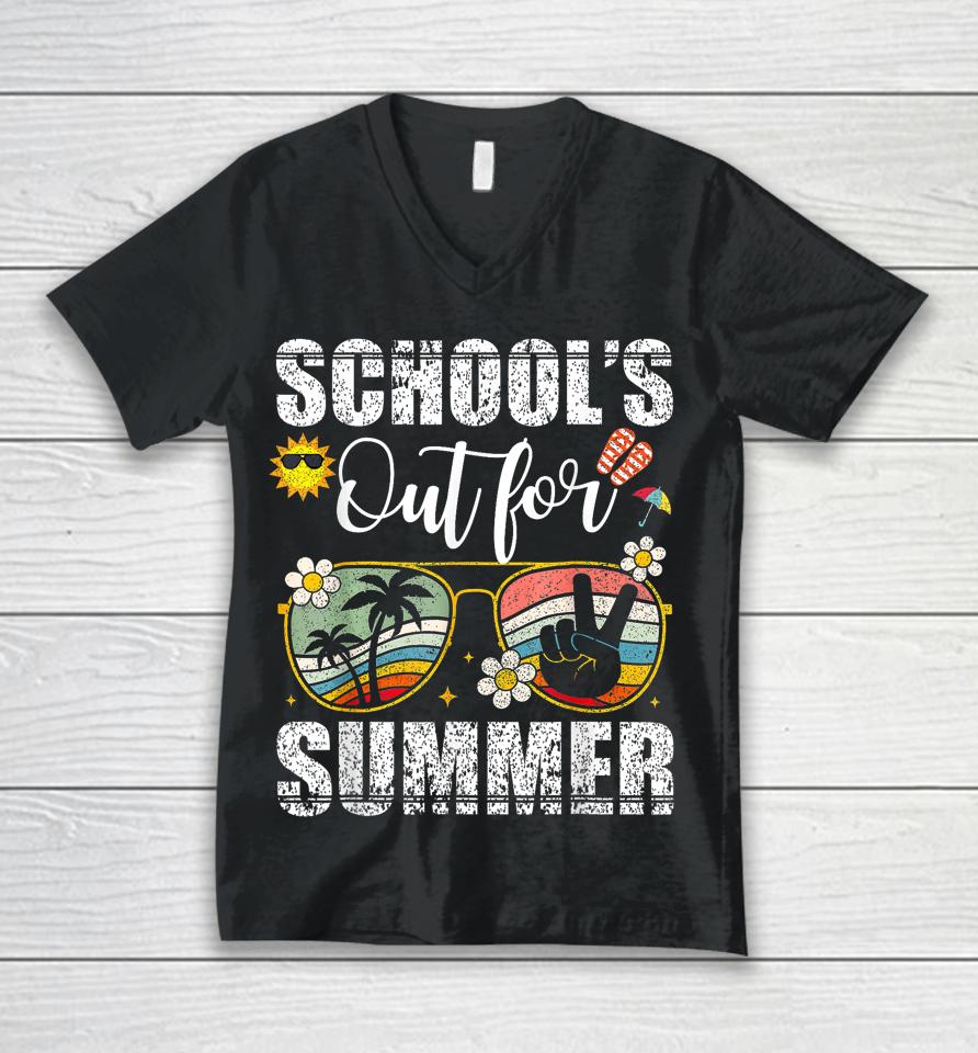 Graduation Gift Schools Out For Summer Students Teacher Unisex V-Neck T-Shirt