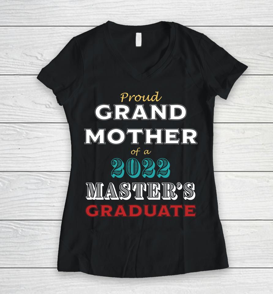 Graduation Proud Grandmother Of A Master's Graduate Women V-Neck T-Shirt