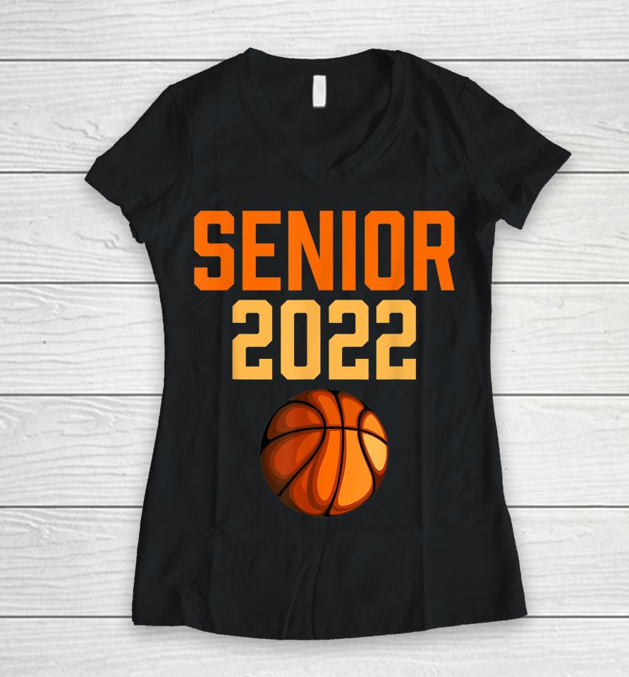 Graduation Senior Class 2022 Basketball Player Senior 2022 Women V-Neck T-Shirt