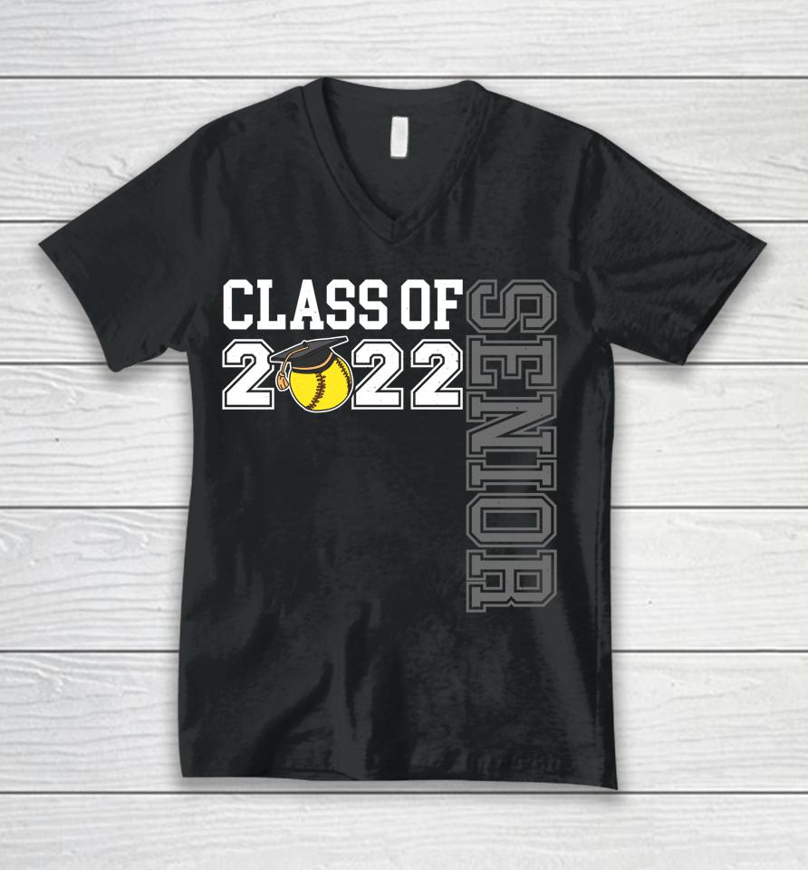 Graduation Senior Class 2022 Graduate Softball Unisex V-Neck T-Shirt