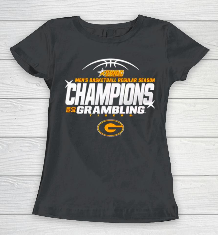 Grambling State Tigers 2024 Swac Men’s Basketball Regular Season Champions Women T-Shirt