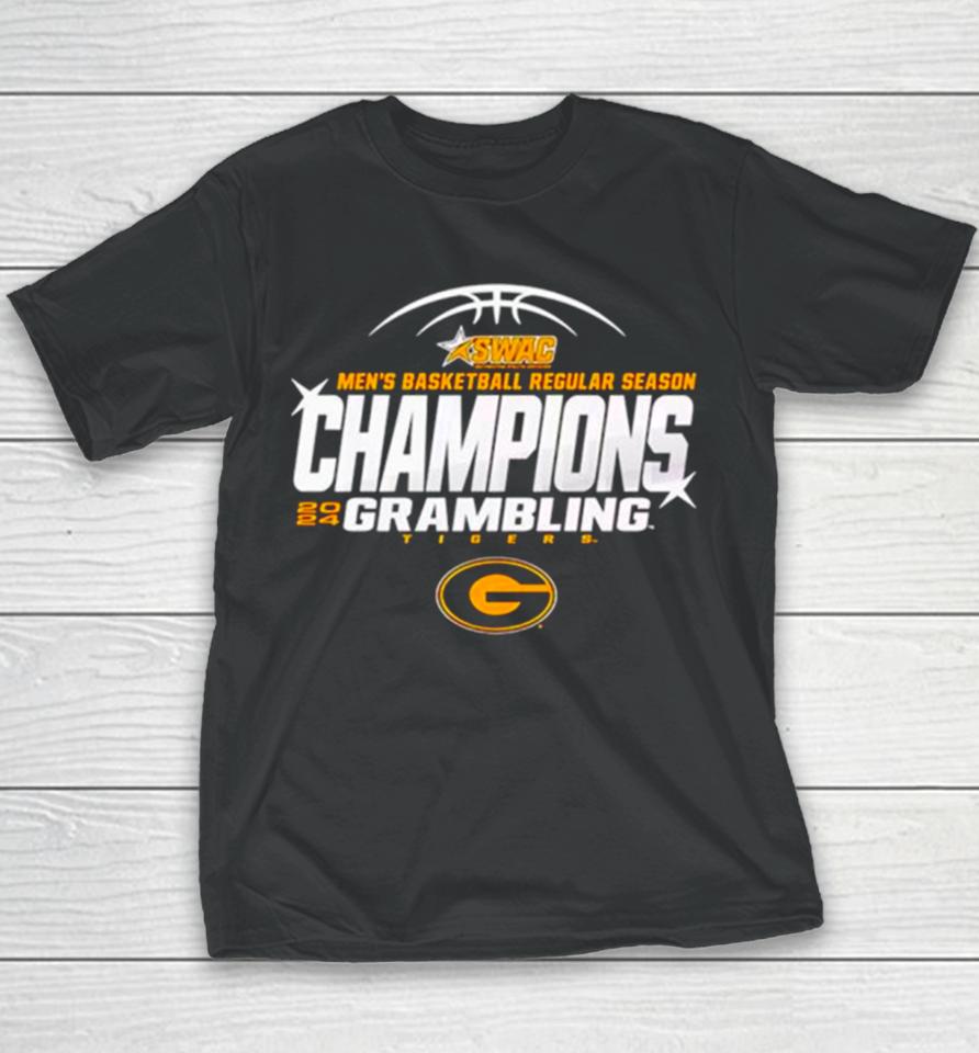 Grambling State Tigers 2024 Swac Men’s Basketball Regular Season Champions Youth T-Shirt
