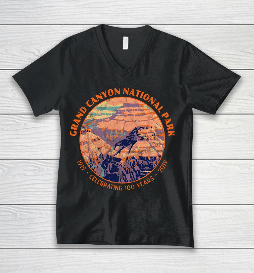 Grand Canyon National Park Centennial Distressed Souvenir Unisex V-Neck T-Shirt