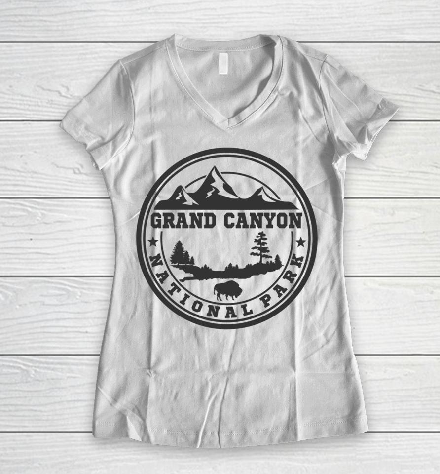 Grand Canyon National Park Hiking Wanderlust Women V-Neck T-Shirt