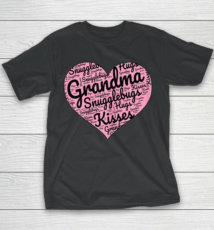 Grandma Loved Blessed Heart Grandmother Gift Birthday Youth T-Shirt