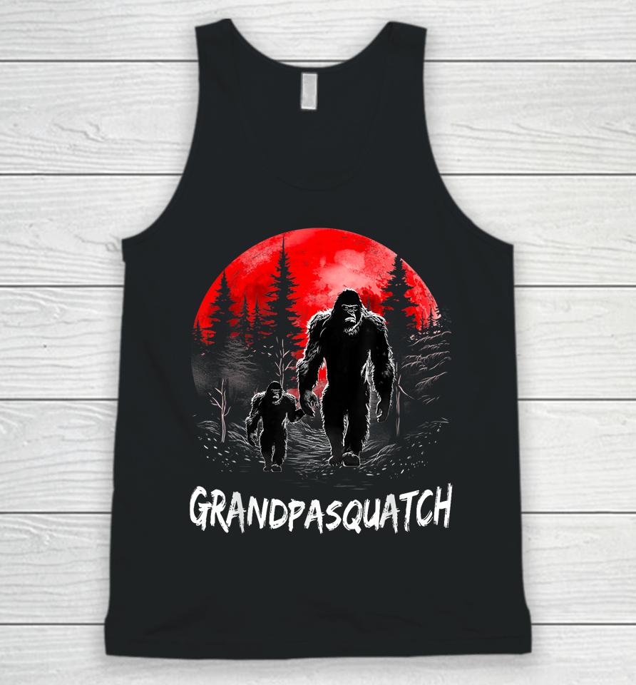 Grandpa Squatch Funny Bigfoot Dad Sasquatch Yeti Fathers Day Unisex Tank Top