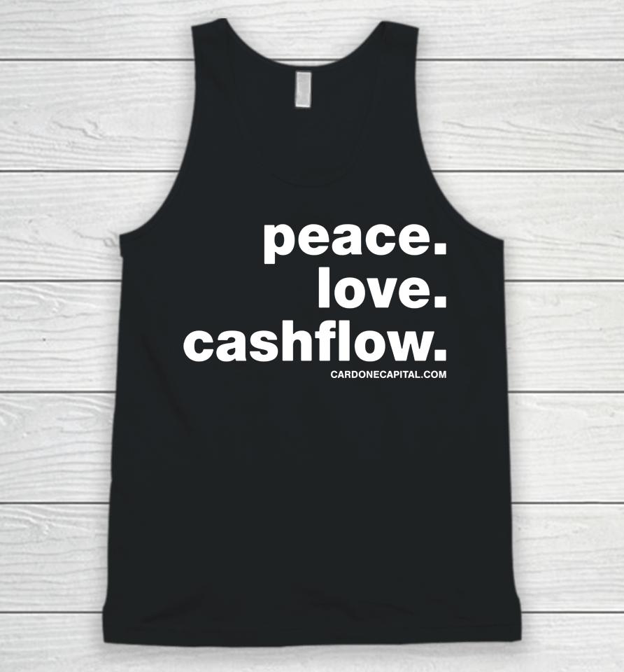 Grant Cardone Merch Peace Love Cashflow Unisex Tank Top