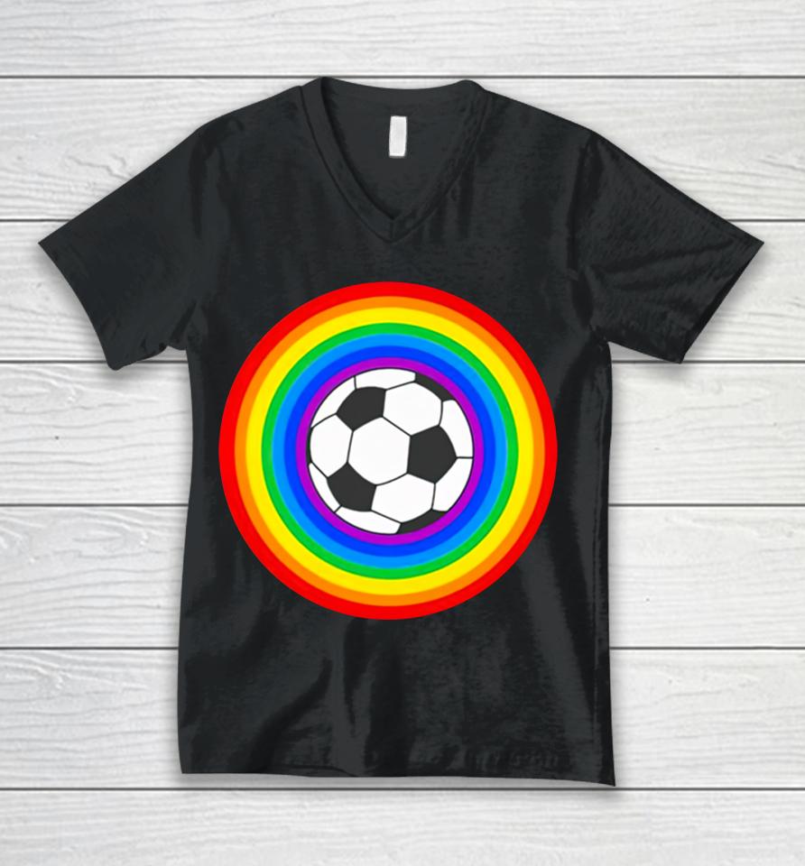 Grant Wahl Rainbow Soccer Lgbt Unisex V-Neck T-Shirt